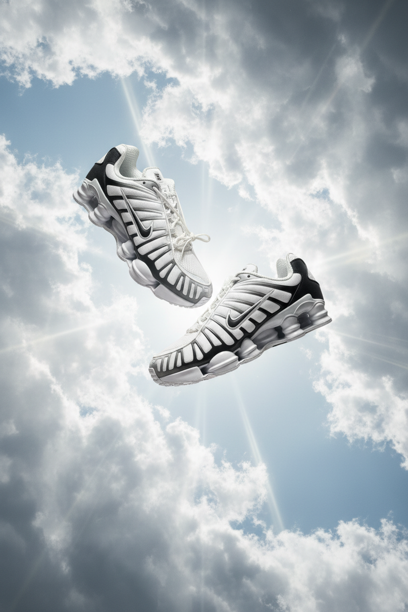 Nike Shox TL Blanc - Céleste