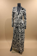 Robe florale - fond taupe