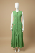 Robe maille verte – effet repassé